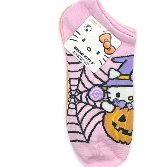 Hello Kitty Pink and Orange Halloween Socks - Picture 1 of 2